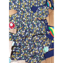 Snuggle Suit - RAINBOW - COSMIC - Baby and Toddler -  Purple - Playsuit -  Piccalilly - UNISEX 