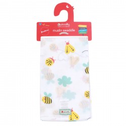 Muslins and Blankets - Muslin - Piccalilly - SWADDLE - Little Wings - Bumblebee - 120 x 120cm 