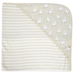 Muslins and blankets - Blanket - BUNNY - Hooded Baby Shawl - Cotton Tail - Bunny Rabbit - unisex - 75 x 75cm - last one 