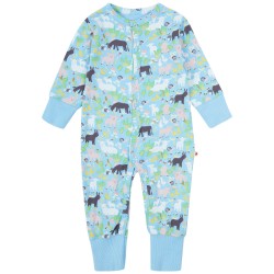 Babygrow - Romper - FARM - PICCALILLY - Country Farm Animal  Friends - sky blue - UNISEX