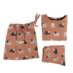 Pyjamas - FARM - Pigeon Organics - Sheep - Macaroon Chocolate