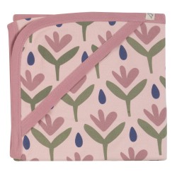 Muslins and Blankets - Blanket - Pigeon organic - Hooded - PINK  Floral - 72x70 cm 