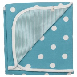 Muslins and Blankets - Blanket - Pigeon organic - BLUE - Spot and stripe - 72x70 cm - last one