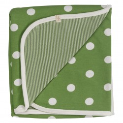 Muslins and Blankets - Blanket - Pigeon organic - GREEN - Spot and stripe - 72x70 cm - last one