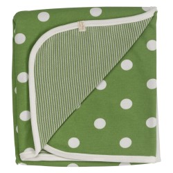 Muslins and Blankets - Blanket - Pigeon organic - GREEN - Spot and stripe - 72x70 cm - last one