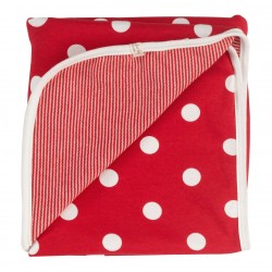 Muslins and Blankets - Blanket - Pigeon organic - Red - Spot and stripe - 72x70 cm - unisex -  last one
