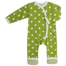 Babygrow - Romper - Pigeon Organics - SPOTTY - GREEEN - last size