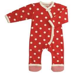 Babygrow - Romper - Pigeon Organics - SPOTTY - RED - last size