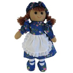 Toys - Soft Toys - Rag doll - small - Blue Floral Dress - last one