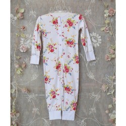 Pyjamas - FLOWERS - Onesie Pjs - Flowers - last size - 2-3 UK (4-5yr US) - clearance
