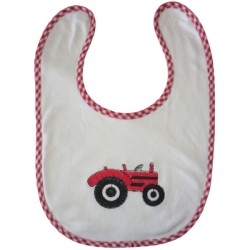 Bib - FARM - Tractor and red hem