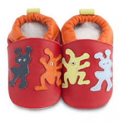 Shoes and Slippers - Soft leather baby slipper shoe - Cheeky Monsters 