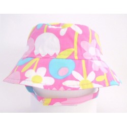 Sun and Swim - Hat - Flap Happy - Sun hat with straps - UPF50 -  Crusher Petal Pops -  medium (6-12m) - last size