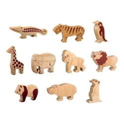 Toys - Wooden - ZOO animals - Lanka Kade - Natural Wood - special offer