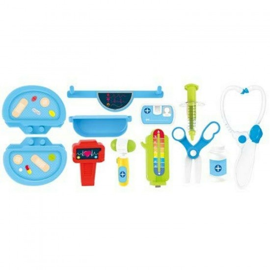 Toys - MEDICS Play - Doctors Junior BOX - Stethoscope, Thermometer, Pill Bottle, Scissors, Syringe, Spoon, Reflex Hammer, Heart Rate Monitor and Badge
