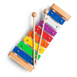 Toys - Musical toys - 8 Note Xylophone with 2 wooden hammers 