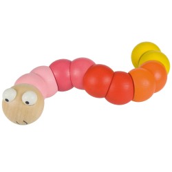 Toys - Wooden - Baby - Worm Caterpillar - small PINK  or BLUE 