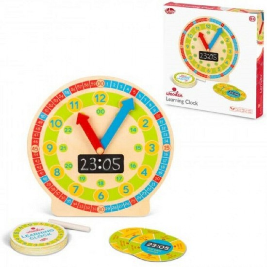 Toys - Math - Educational - Wooden - Learning  Clock 