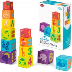 Toys - Wooden - SORTER - Shape Sorting Building Blocks - 12m+ - numbers, animals amd colours 