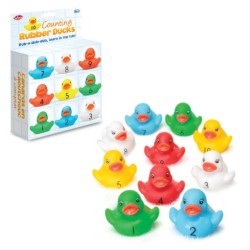 Toys - Bath Toys - DUCK - Educational - COUNTING RUBBER DUCKS - with number on their chests 