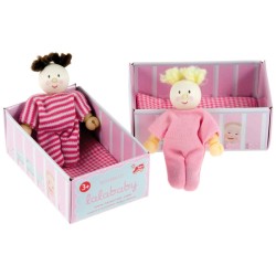 Toys - Wooden - FIGURES -  Le Toy Van  - Lalababy Small Doll - Rose bud  - Baby girl blond hair OR  baby boy brown hair