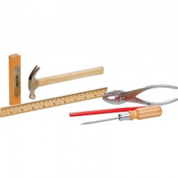 Toys - Educational and fun - Junior TOOL KIT - hammer, pliers, screwdriver, spirit level, rule and chunky pencil - 8 yr plus  - last two in sale