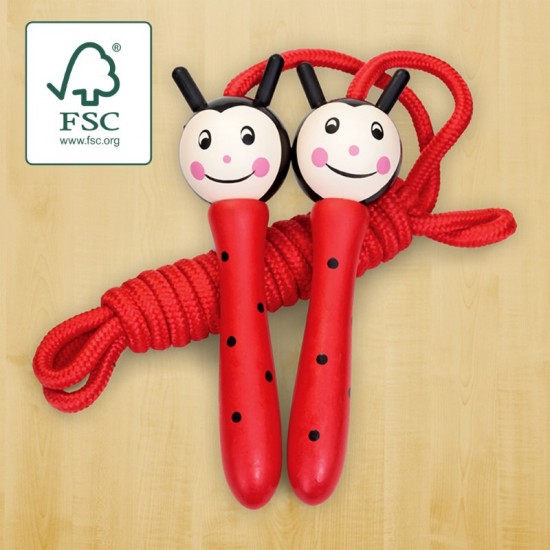 Toys - GAMES - Skipping Rope -  a red ladybird, yellow bee and green frog.  - 5yr plus