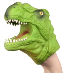 Toys - Pocket Toys - Puppet -  HAND - DINOSAUR - Green - Tyrannosaurus rex head.
