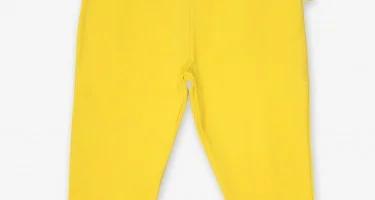 Organic Cotton Children's Mustard Yellow Rib Tights - Piccalilly