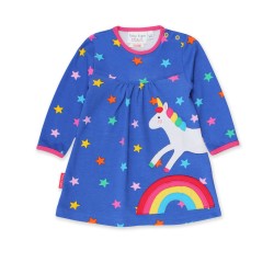 Dress - Toby Tiger - Long Sleeve - Blue Rainbow Unicorn  - last size