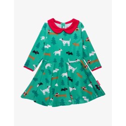 Dress - SKATER - Animals - Dogs - Long sleeves - Green Dog - last size 18-24m - clearance