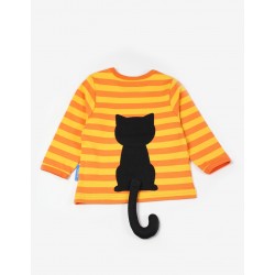 Top - Toby Tiger - Black Kitty Cat and Orange Stripe  with detachable tail