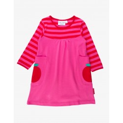 Dress - Toby Tiger - Long Stripy Sleeve -  Pink Apple 