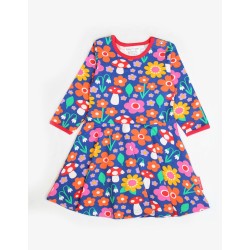 Dress - SKATER - Flowers - Long sleeves - Toby Tiger - Flowers,  mushrooms..