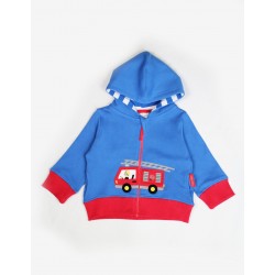 Hoody - Toby Tiger - Fire Engine - Blue Zip up
