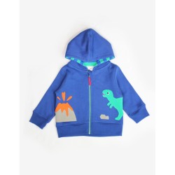 Hoody - Toby Tiger - Dinosaurs - Blue Zip up 