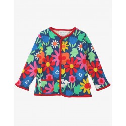 Jacket - Toby Tiger - Reversible - Bold floral - Rainbow flowers and Fleece