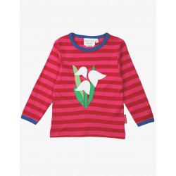 Top - Toby Tiger - Snowdrop - pink and red stripes  
