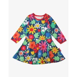 Dress - SKATER - Flowers - Long sleeves - Toby Tiger - Bold flowers , snowdrops , rainbow 