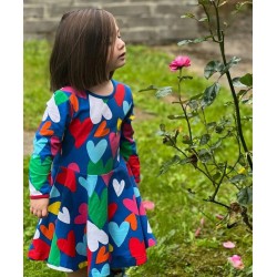 Dress - SKATER - Rainbow - Long sleeves - Toby Tiger - HEARTS  - clearance