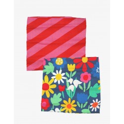 Muslins and Blankets - Muslins - Toby Tiger - 2 pc - Bold Floral - Rainbow flowers