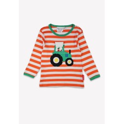 Top - FARM - Toby Tiger - TRACTOR - Peek a boo - Orange stripes