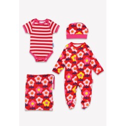 Babygrow - FLOWERS - SET - Toby Tiger - Pink Flowers and Stripe 