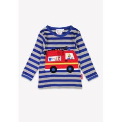 Top - VEHICLES - Toby Tiger - Fire engine - Peek a boo - Dark Blue stripes