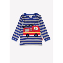 Top - VEHICLES - Toby Tiger - Fire engine - Peek a boo - Dark Blue stripes