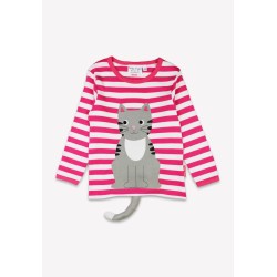 Top - Animals - Toby Tiger - CAT - Kitty with detachable tail - Pink stripes
