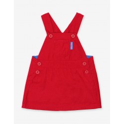 Dress - Toby Tiger - RED - Soft Cord Dungaree Dress