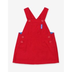 Dress - PLAIN - RED - Cord - Toby Tiger - Dungaree Dress - last 5-6y