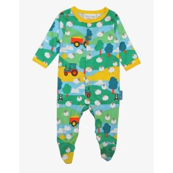 Babygrow - FARM - Toby Tiger - GREEN  - tractor, sheep dog and sheep - UNISEX - last size