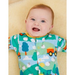 Babygrow - FARM - Toby Tiger - GREEN  - tractor, sheep dog and sheep - UNISEX - last size